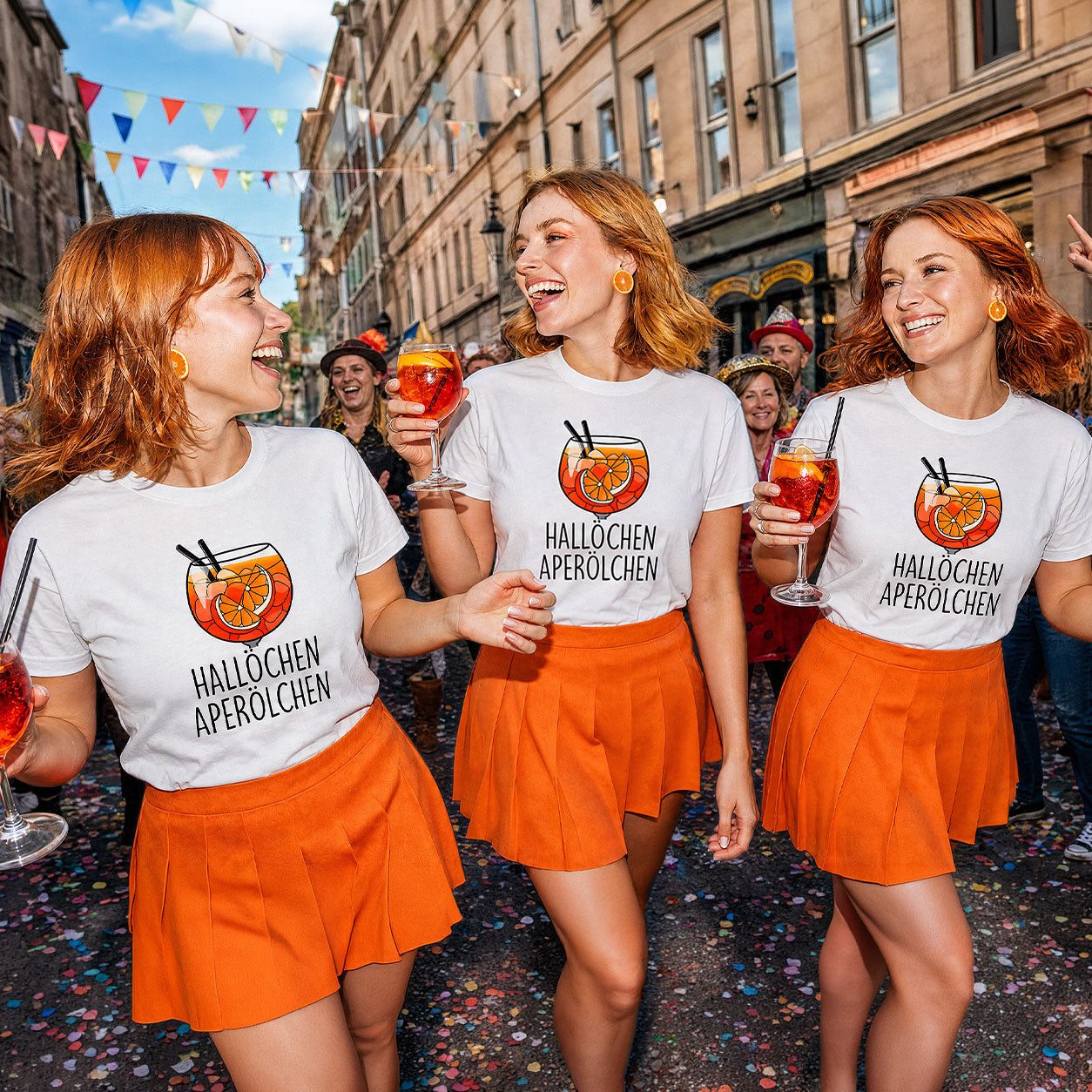 Hallöchen Aperölchen - Aperol Spritz - Premium Bio Unisex T-Shirt