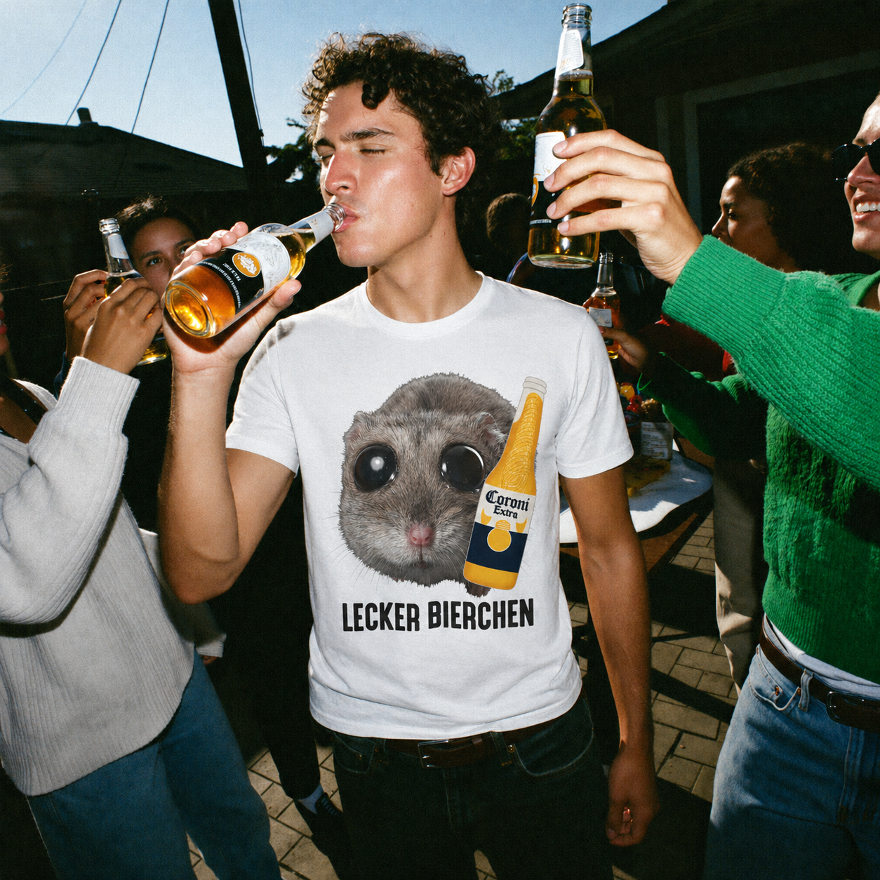 Lecker Bierchen - Sad Hamster Meme - Lustiges Hamsti & Bier - Premium Bio Unisex T-Shirt
